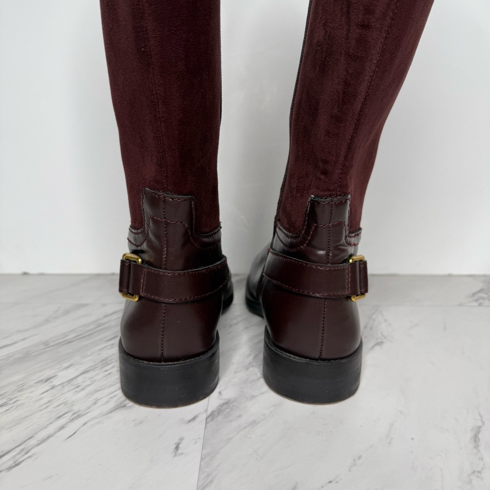 Franco Sarto Merina Burgundy Brown Wide Calf Tall Riding Boot 8M - Picture 4 of 15
